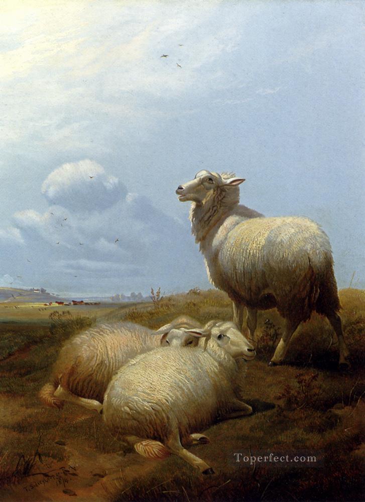 牧場の羊 農場の動物 羊 トーマス・シドニー・クーパー油絵